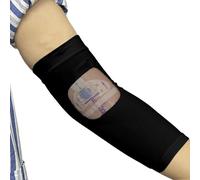 EDWERD Cubierta de línea PICC con ventana de malla - Manga de brazo para brazo superior o inferior, junta antideslizante de silicona, cómodo IV y protector fundido, 1 PC (Black-XS)