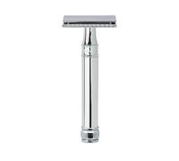 Edwin Jagger DE89 Maquinilla de afeitar manual de doble filo ecológica y reutilizable para hombres y mujeres para crema de afeitar o jabón Se adapta a todas las hojas de afeitar DE (Cromo)