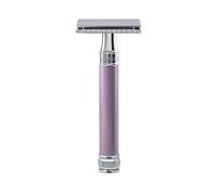 Edwin Jagger DELHEBLAMZ Maquinilla de afeitar clásica de mango largo y doble filo manual ecológica y reutilizable para hombres y mujeres para crema de afeitar o jabón (brezo)