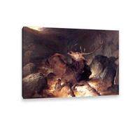 Edwin Landseer ImpresióN de Lienzo Coods de ciervos y ciervos en una montaña PóSter ReproduccióN de Famosos Pinturas al óLeo Animales Cuadros para el Salon Modernos110x80cm(43x31in)Enmarcado