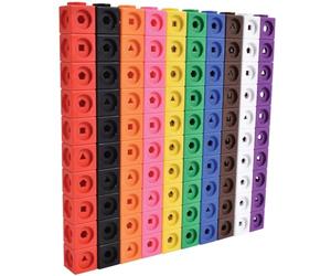 edx education 75166 Math Cubes - Set of 100 -Fidget Linking Cubes for Early Maths - Connecting Manipulative