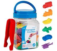 edx education Transport Counters - Mini Jar - Learn Counting, Colors, Sorting and Sequencing - Math Manipulative