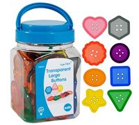 edxeducation-13833 - Mini tarro de botones transparentes para caja de luz, diseño sensorial y fino de habilidades motoras, manipulación matemática, para edades de 18 m +