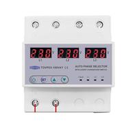 EDXFICDQ Voltímetro selector de Fase de Carril DIN trifásico 3P + N de 100A con protección Ajustable contra sobrevoltaje y bajo Voltaje Protector de relés de Monitor