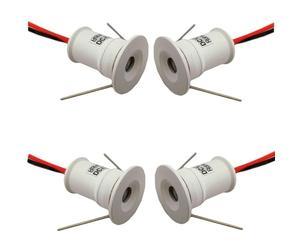 EDXTNKQC Cuatro Mini Focos Regulables De 1W, Focos LED Empotrables De Bajo Voltaje DC 12V, Luces Empotradas Para Vitrinas/mostradores De Interior(White,120 degrees)