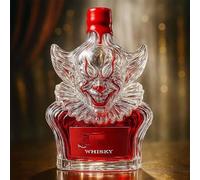 EDXTNKQC Decantador Whisky - Arte Escultura, Decantador De Whisky De 300 Ml con Forma De Payaso, Adorno De Botella De Vidrio De Payaso De Halloween, Apto para Uso Doméstico Y En Bares(B)