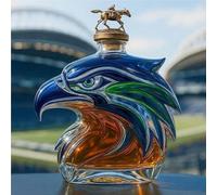 EDXTNKQC Decantador Whisky - Arte Escultura, Escultura de licorera de Whisky Seahawk de 300 ml, Botella de Vidrio con Forma de Animal, diseñada Pensando en el espíritu de Equipo(C)
