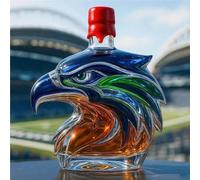 EDXTNKQC Decantador Whisky - Arte Escultura, Escultura de licorera de Whisky Seahawk de 300 ml, Botella de Vidrio con Forma de Animal, diseñada Pensando en el espíritu de Equipo(B)