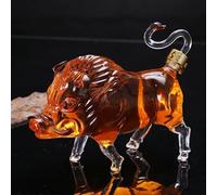 EDXTNKQC Decantador Whisky - Arte Escultura, Estatua De Decantador De Whisky De Jabalí, 1000 Ml De Vidrio, Decoración para Vinoteca, Dispensador De Vino