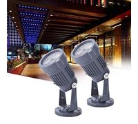 EDXTNKQC Focos Suelo Led Exterior - Foco De Césped De 3 W, Iluminación Paisajística LED Resistente Al Agua IP67, Foco De Acero Inoxidable Con Ángulo Ajustable(Blue,3W(24V))