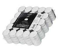 EDZARD 100 candelitas blancas, taza de aluminio, diámetro 39 mm, sin fragancia, tiempo de combustión 4 horas, velas de té
