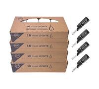 EDZARD 64 Maxilights, velas de té Maxi ø 54 mm, blancas, sin fragancia, cubierta de plástico transparente incoloro, tiempo de combustión 10 horas - más 4 mini encendedores de varilla longitud 11 cm