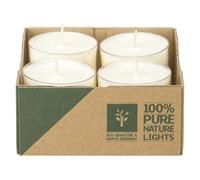 EDZARD 8 Velas de té maxi de cera de colza en cápsula de plástico | 10 horas de duración, blancas, cápsula transparente, para portavelas de cristal, faroles, decoración de mesa