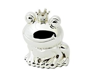 Edzard Alcancía, alcancía Rana Rey, Regalo de Dinero, bañado en Plata, Protegido contra el deslustre, 9 cm de Altura