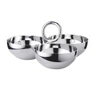 EDZARD Apura - Cuenco para aperitivos (22 cm de diámetro, acero inoxidable pulido, triple cuenco)