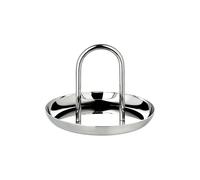 EDZARD Apus - Cuenco para servir (15 cm de diámetro, 13 cm de alto), con asa, acero inoxidable pulido, para servir y servir, frutero, cuenco con asa, cuenco decorativo, color plateado