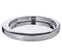 EDZARD Bandeja Alabama, Ronda, Acero Inoxidable, Borde Martillado, diámetro 38 cm, Plato para Servir
