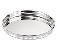 Edzard Bandeja de Plata Delphi, Bandeja para Servir Chapada en Plata Preciosa, Bandeja Redonda con un Diámetro de 30cm Cómoda, la Mesa Auxiliar o la Mesilla de Noche