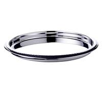 EDZARD Bandeja Orlando (35 cm de diámetro), redonda, de acero inoxidable pulido, bandeja decorativa (hecha a mano, pueden ocurrir pequeñas irregularidades debido a la fabricación)