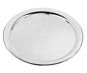 EDZARD Bandeja Porto, ronda, plateado, protegido contra el deslustre, diámetro 32 cm, Plato para Servir