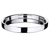 EDZARD - Bandeja Redonda de Acero Inoxidable Pulido Alaska (diámetro 40 cm), Color Plateado