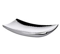 EDZARD Bol Dallas, forma rectangular, acero inoxidable pulido a espejo, martillado, 30 x 18 cm