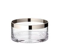 EDZARD Bol/Tazón Grit, forma redonda, diámetro 15 cm, cristal soplado con borde de platino