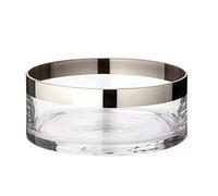 EDZARD Bol/Tazón Grit, Forma Redonda, diámetro 20 cm, Cristal soplado con Borde de Platino