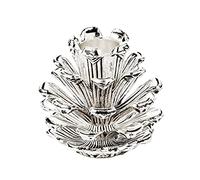 EDZARD Candelero Cono de Abeto, Aluminio niquelado, Altura 6 cm