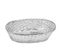 EDZARD Cesta de pan Basket, 21 x 30 cm, oval, tejida, plateada, protegida contra el deslustre