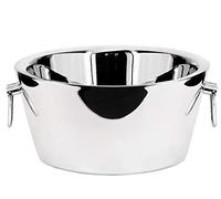 EDZARD Champanera Michigan (Ø 53 cm, H 24 cm, XXL), acero inoxidable doble pared, con asas, para 12 botellas - enfriador de champán grande, enfriador de cava, enfriador de vino