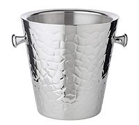EDZARD Champanera/refrigerador de Botellas Capri, con Asas, Acero Inoxidable Muy Pulido, de Doble Pared, Exterior Estampado, Altura 23 cm, diámetro 22 cm