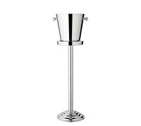 EDZARD Champanera Sevilla con soporte (H 85 cm, Ø 23 cm), acero inoxidable pulido espejo, de doble pared, lisa, con asas, para 1 botella - enfriador de vino, enfriador de botellas, cubitera