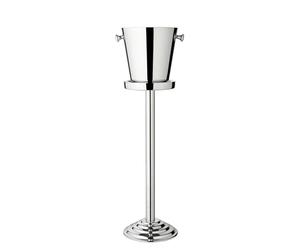 EDZARD Champanera Sevilla con soporte (H 85 cm, Ø 23 cm), acero inoxidable pulido espejo, de doble pared, lisa, con asas, para 1 botella - enfriador de vino, enfriador de botellas, cubitera