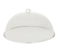 EDZARD Cubierta protectora clásica, diámetro de 30 cm, altura de 16 cm, chapado en plata, no se empaña, sombrilla para comida, campana antimoscas