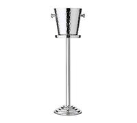 EDZARD Champanera/refrigerador de botellas Capri, con soporte, acero inoxidable muy pulido, de doble pared, exterior estampado, altura total 83 cm, altura de refrigador 23 cm, diámetro 22 cm