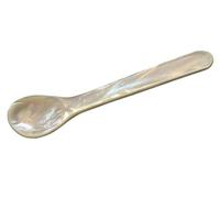 EDZARD Cucharilla para huevo (L 11 cm), nácar, mango redondeado | hecho a mano, 100% producto natural, Pinctada maxima, cuchara de nácar, cuchara de caviar y de desayuno