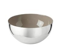 EDZARD Cuenco Liora (diámetro de 12,5 cm), acero inoxidable pulido, interior de color beige perlado, pequeño cuenco decorativo y cuenco para aperitivos, moderno cuenco redondo, plateado, decoración