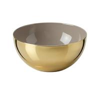 EDZARD Cuenco Liora (diámetro de 12,5 cm), latón pulido, interior de color beige perlado, pequeño cuenco decorativo y cuenco para aperitivos, moderno cuenco redondo, dorado, decoración para mesa