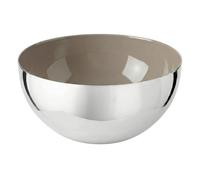 EDZARD Cuenco Liora (diámetro de 15,5 cm), acero inoxidable pulido, interior de color beige perlado, pequeño cuenco decorativo y cuenco para aperitivos, moderno cuenco redondo, plateado, decoración