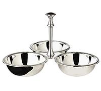 EDZARD cuenco triple Perla, ø 21 cm, chapado en plata pesada