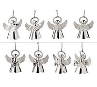 EDZARD Decoración 8 ángeles con Instrumentos, Plateado y Dorado, Altura 6 cm