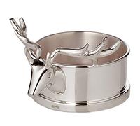 EDZARD Derby Posavasos con Reno, Plateado, Suelo de Madera, diámetro 10 cm