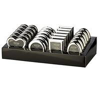 EDZARD display para venta con 24 marcos de fotos para fotos de aprox.. 5 x 8 cm, plateado, protegido contra el deslustre, 6 de cada uno en forma rectangular, ronda, oval y de corazón