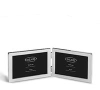 EDZARD Doble Marco de Fotos Salerno para 2 Fotos de 10 x 15 cm Horizontal, Plateado, Protegido contra el deslustre, Pared Trasera de Terciopelo, portafotos para Poner Abajo, Formato Landscape