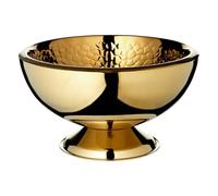 EDZARD Enfriador de botellas Bruno (alto 24 cm, Ø 43 cm), de doble pared, acabado dorado, interior decorado, de acero inoxidable pulido espejo