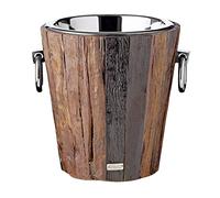 EDZARD Enfriador de Botellas Providence, Altura 28 cm, Madera, con inserción de Acero Inoxidable