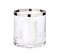 EDZARD Farol Molly de Cristal de Platino, Altura 18 cm, diámetro 18 cm