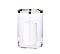 EDZARD Farol Molly de Cristal de Platino, Altura 25 cm, diámetro 18 cm