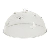 EDZARD Funda Protectora para Alimentos, Mariposa, Plateada, Resistente al deslustre, diámetro 30 cm, Altura 16 cm